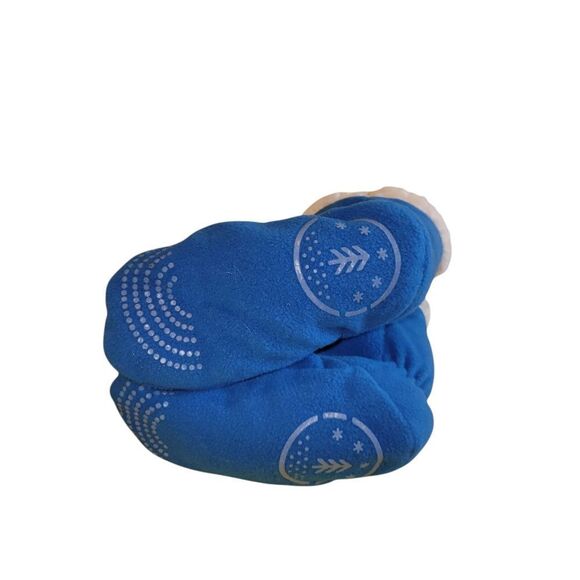 KOMBI Blue and White Plush Lined Indoor Slippers SIZE 12/24 MONTHS - Picture 3 of 4